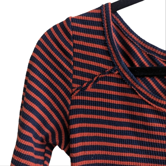 We the Free Stripe Waffle Knit Crop Shirt - Picture 4 of 5